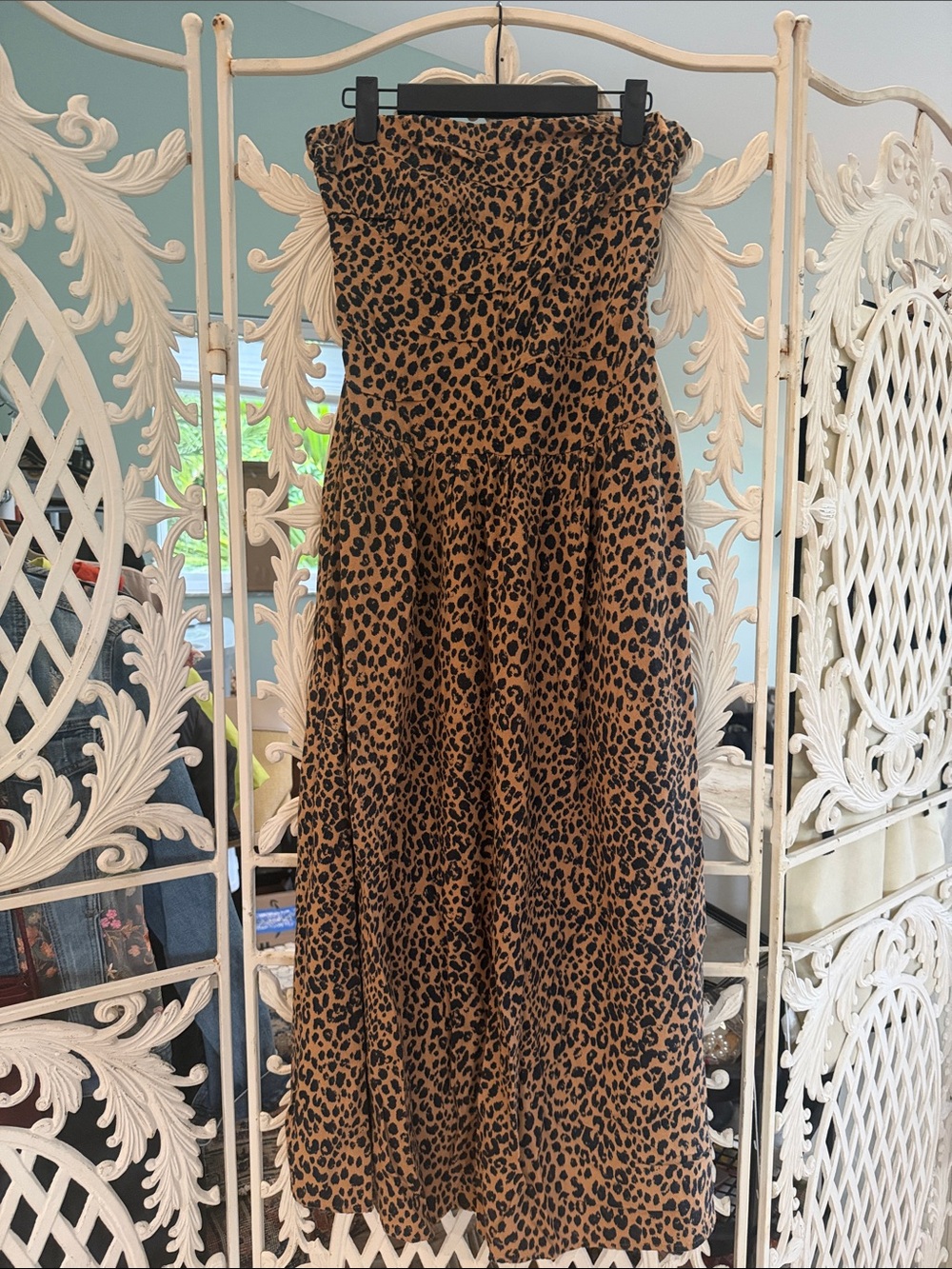 Universal Thread Strapless Leopard Print Midi Dress - Brown/Black
